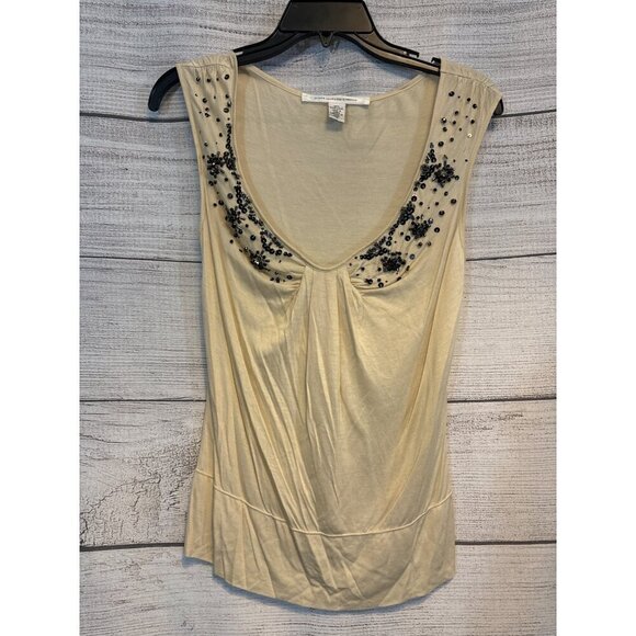 Diane Von Furstenberg Sleeveless Top W/Sequins Size S - Picture 1 of 5